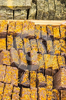 Natural aromatic handmade cinnamon soap on stall