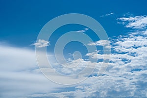 Natural background. Image of the blue sky with soft clouds