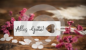 Natural Background With Label With Alles Gute