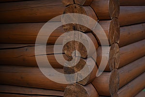 Natural background pattern of a log wall