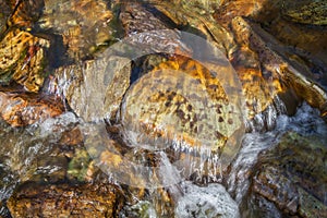 Natural background, the stones at the bottom of the creek