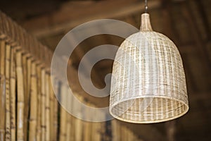 Natural bamboo interior design lampshade detail