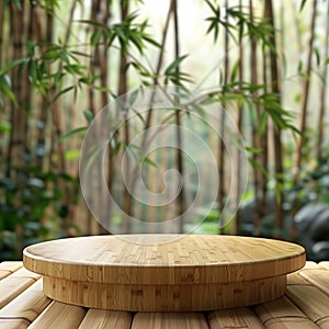 Natural Bamboo Podium Background , AIGENERATED:1 - 78 photo