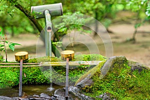 Natural bamboo water tap, Japan