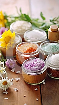 Natural Bath Salts with Fresh Herbs and Flowers