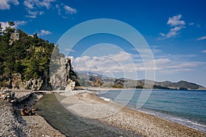 Natural beach in Cirali, Turkey