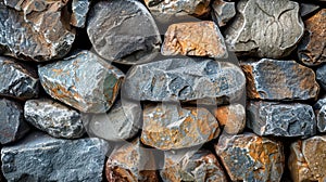Natural Beauty: Cobblestone Stack - Durable Building Material with Unique Pattern