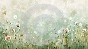 The natural beauty of wildflower fields captured in a dreamy watercolor design.