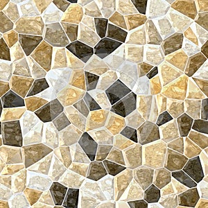 Natural beige brown marble irregular plastic stony mosaic seamless pattern texture background