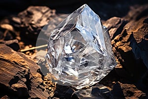 Natural big diamond in kimberlite