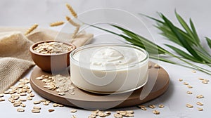 Natural bio cosmetics with oats extract. Cream with extract of Oats