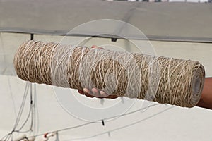 natural bio-degradable juite thread roll used for craft, packing etc