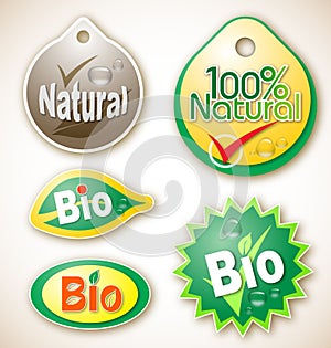 Natural and bio product labels