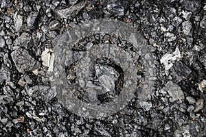 Natural black coals for the background, Heap of black coal closeup view.