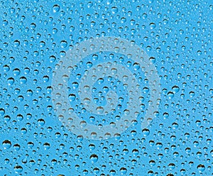 Natural blue background - drop of rain