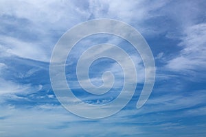 Natural blue feathery sky with Cirrus Clouds