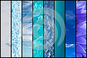 Natural blue gradation collage
