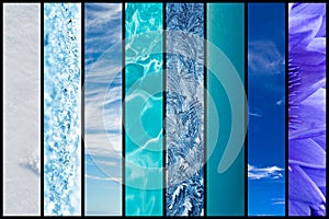 Natural blue gradation collage photo