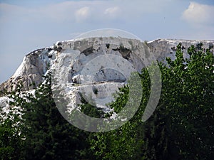 Natural blue limestone pools in Pamukkale