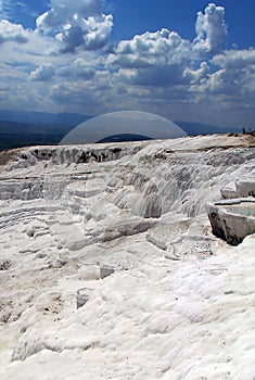 Natural blue limestone pools in Pamukkale