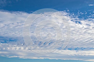 Natural blue sky with altocumulus undulatus Clouds