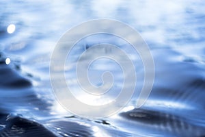 Natural bokeh blue blur view of water surface backgrounds