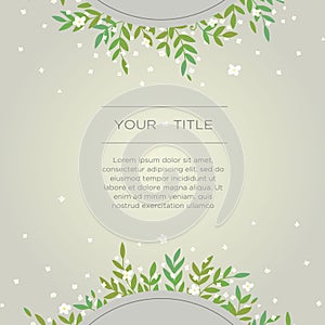 Natural botanical wedding invitation, invite, template. Vector floral design card