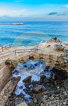 Natural bridge in Roc de Gaieta, Tarragona