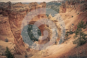 Natural bridge rock formation in Bryce Canyon National Park,