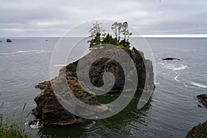 Natural Bridges and Stone Arches on the Pacific Coast of Oregon.