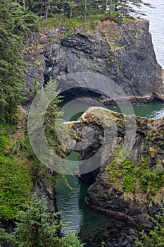 Natural Bridges and Stone Arches on the Pacific Coast of Oregon.