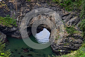 Natural Bridges and Stone Arches on the Pacific Coast of Oregon.