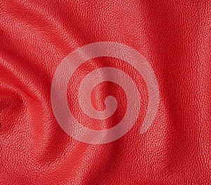 Natural bright red cowhide texture, full frame, scarlet color