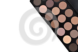 Natural brown matte eye shadow palette close up
