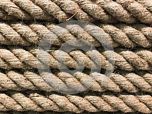 Natural brown ramie or hemp twist ropes