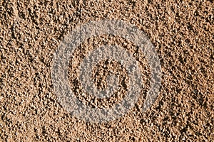 Natural brown soil, soil texture. Dirt road close-up.