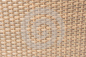 Natural brown texture of wicker rods, Wicker rattan texture, closeup.