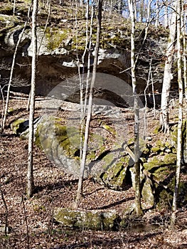 Natural cave in Tennessee mountain side