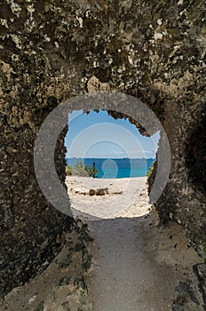 Natural cavern door at Punta Sur, Isla Mujeres