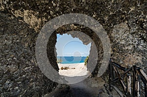 Natural cavern door at Punta Sur, Isla Mujeres