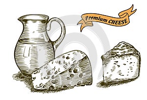 Natural cheese sketches