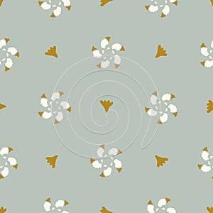 Natural chic boho blue flower seamless pattern in ditzy wildflower style. Hand drawn organic botanics fashion print photo