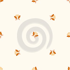 Natural chic boho flower seamless pattern in ditzy wildflower style. Hand drawn organic botanics fashion print. Modern photo