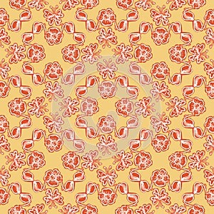 Natural chic boho flower seamless pattern in ditzy wildflower style. Hand drawn organic botanics fashion print. Modern photo
