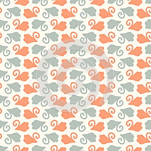 Natural chic boho foliage seamless pattern in ditzy wildflower style. Hand drawn organic botanics fashion print. Modern photo