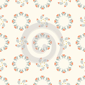 Natural chic boho foliage seamless pattern in ditzy wildflower style. Hand drawn organic botanics fashion print. Modern photo
