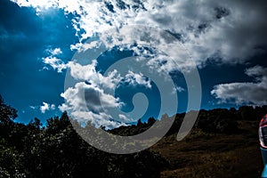 Natural clear sky and clouds at Cherrapunji in Meghalaya state of India, North East India