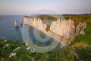 Natural cliffs Aval of Etretat - Normandy, France, Europe