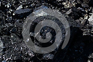 Natural coal. Anthracite, the best coal for metallurgy photo