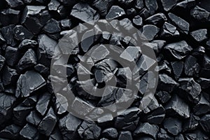 natural coal pile or black rock rubble background